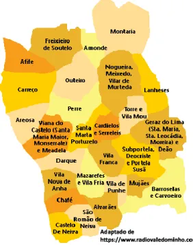 Figura 1. Mapa do concelho de Viana do Castelo 