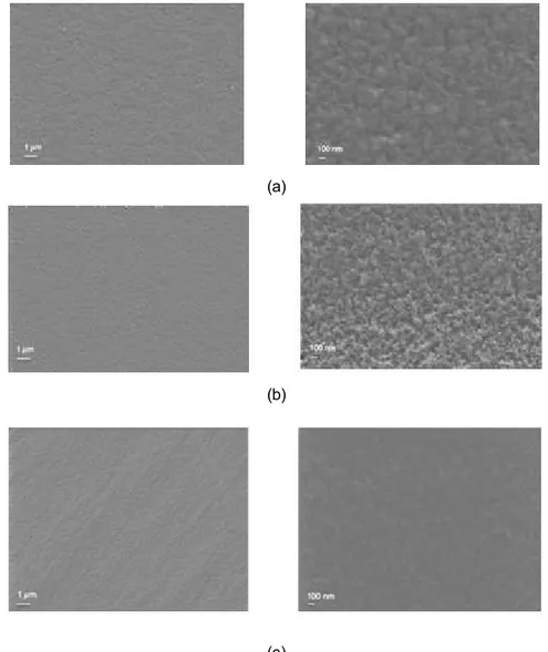 Figure 3.2.1  – SEM images of  (a)  SF, (b) SF/Gly and (c) SF/Gly/CA05 membranes  (Magnifications  of  500x and 20000x)