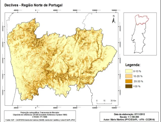 Figura 14- Declives – Região Norte de Portugal.  