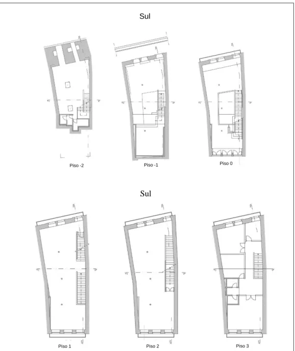 Figura 1.3: Planta dos seis andares do edifício da Rua da Reboleira 
