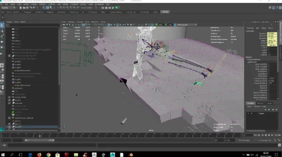 Figura 15 -  Teste com a junção dos efeitos nCloth e soft body, demonstrando os problemas encontrados com este último 