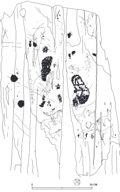 Fig. 1 – Decalque da rocha 23 do Vale da Casa (seg. A. M. BAPTISTA, 1983-84, est. IV).