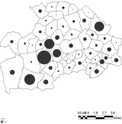 Figura 16 - Distribuição da População, por freguesia, em 2011 