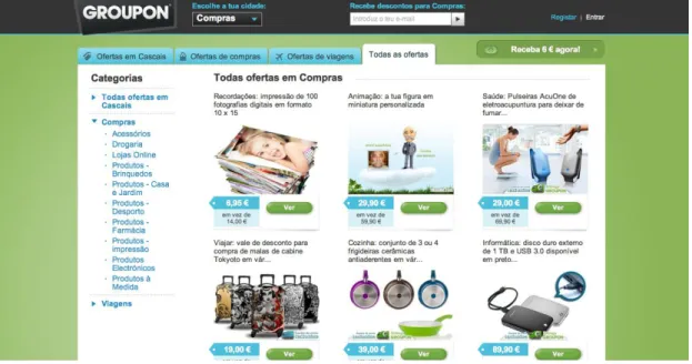 Figure 4 - Groupon Portugal Website