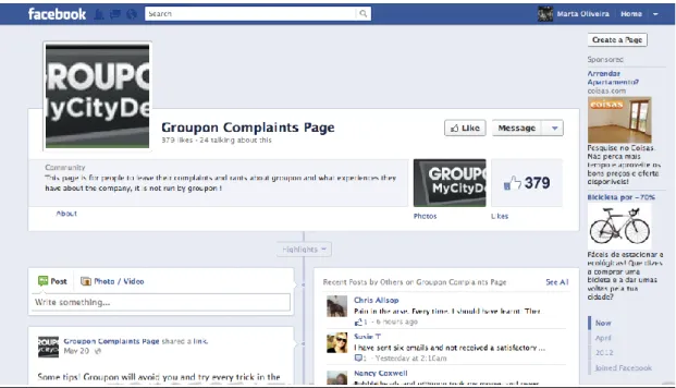 Figure 12 - Groupon Complaints Page