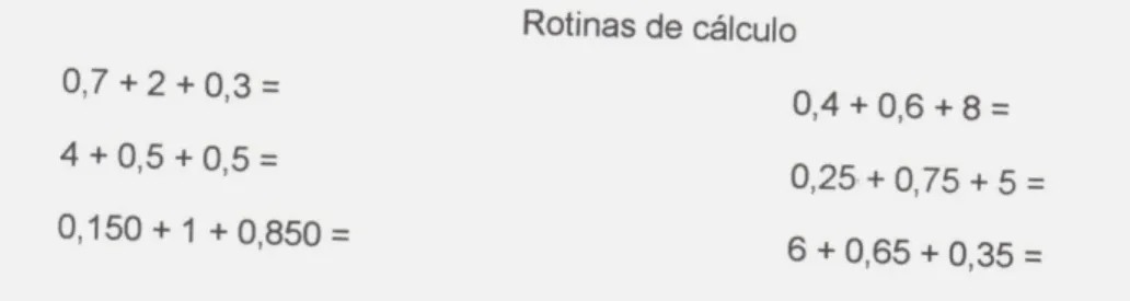 Figura 5 – Exemplo de Rotinas de cálculo. 
