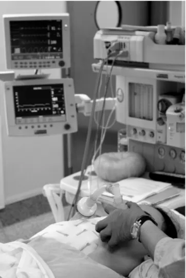 Figure 1 Patient at the outpatient unit, under deep sedation to trigger point infiltration