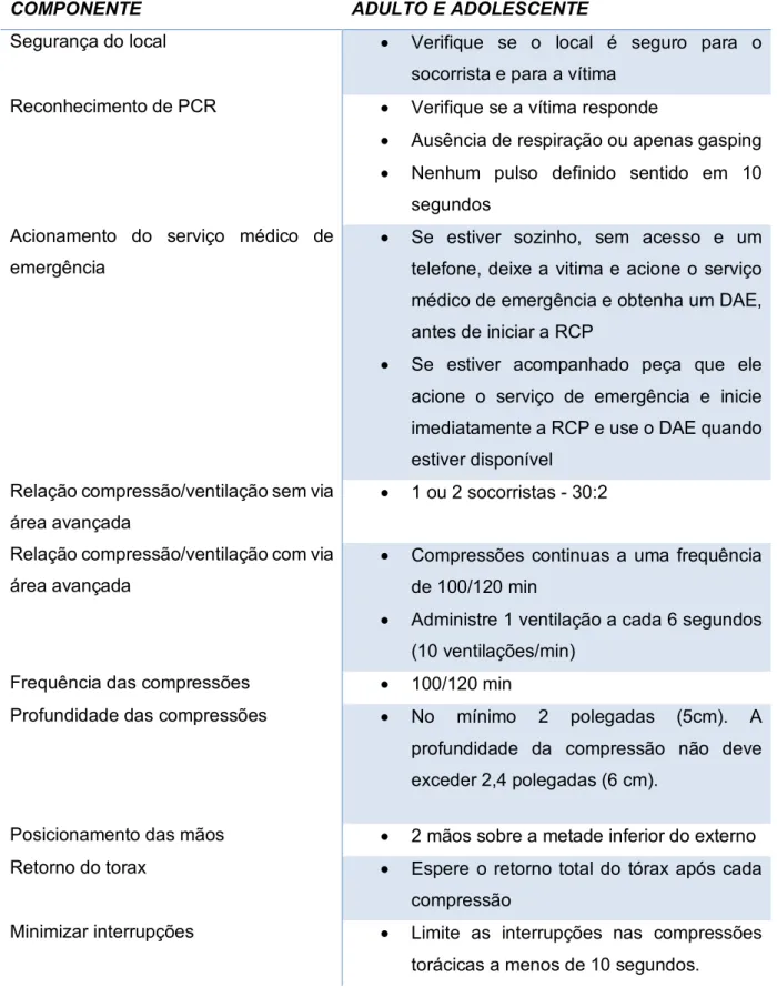 Figura 6. Resumo dos componentes de uma RCP de alta qualidade 