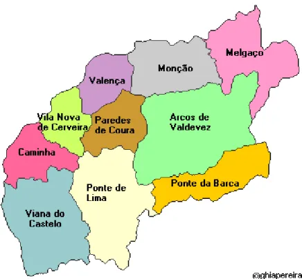 Figura nº1. Mapa do distrito de Viana do castelo 