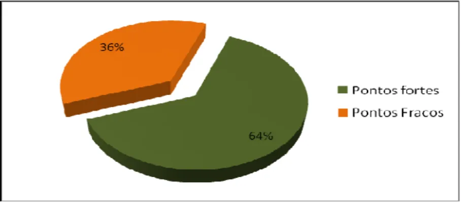 Gráfico 2. Distribuição das asserções de pontos fortes e pontos fracos 