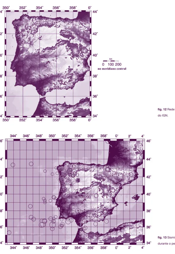 fig. 12 Rede de estações sísmicas do IM e  do IGN.
