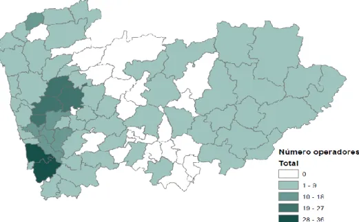 Figura 26. Distribuição geográfica dos operadores de gestão de resíduos da região Norte