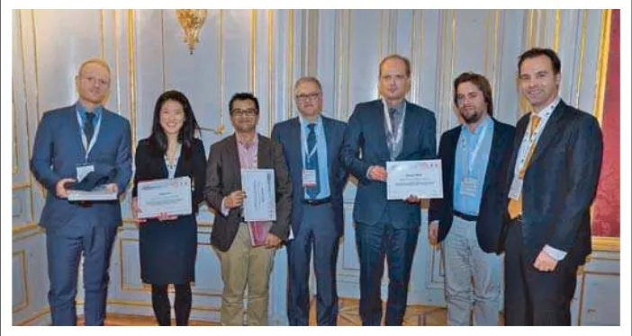 Abbildung 2:  Im Bild die vier ACCA Research Prize-Finalisten mit dem Gewinner  D. Wolf (3.v.r.) sowie der Jury bestehend aus H