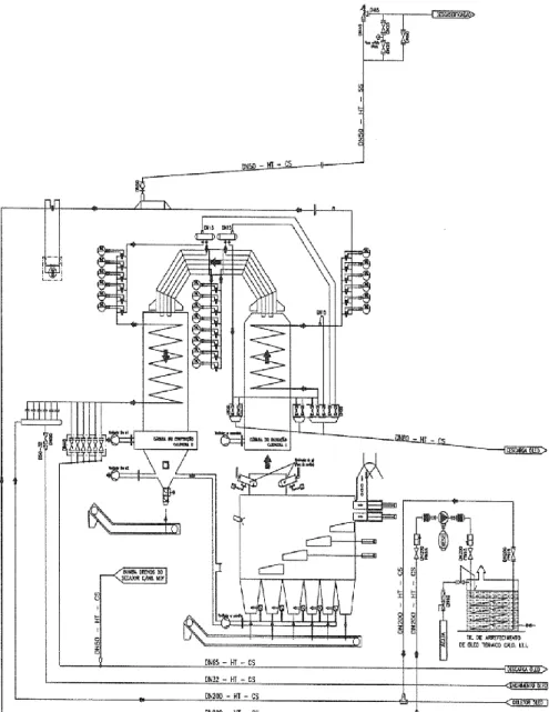 Figura 3.4.7 - Circuito de Óleo Térmico da Caldeira (Luso Finsa, 2005) 