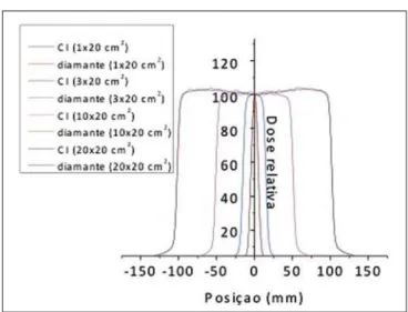 Figure 3. Depth dose rate measured with the ionization chamber. Figure 4. Depth dose rate measured with the diamond detector.