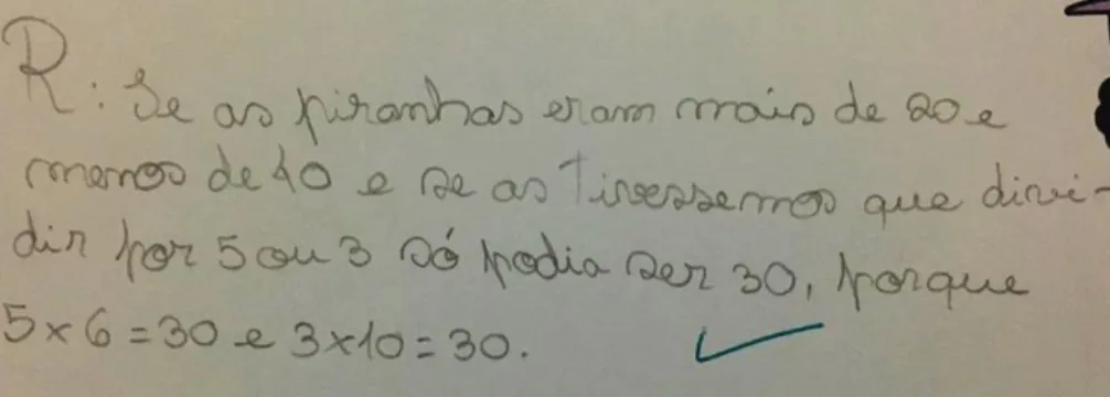 Figura 11- Exemplo de resposta sem a utilização do conceito, apresentada pela aluna LA