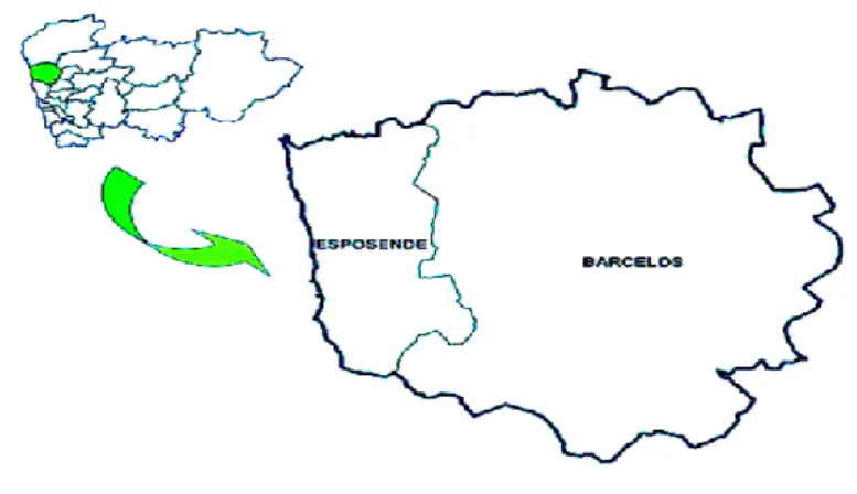 Figura 2 – Localização Geográfica da área de influência do HSMM, EPE, Barcelos 