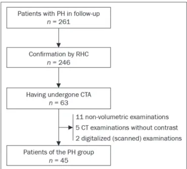 Figure 1. Algorithm of the inclusion and exclusion criteria applied in the selec- selec-tion of the PH group patients.