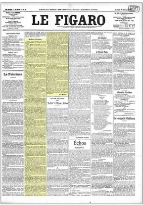 Figura 4 – “O Manifesto do Futurismo no periódico francês Le Figaro, 1909” Fonte: 20