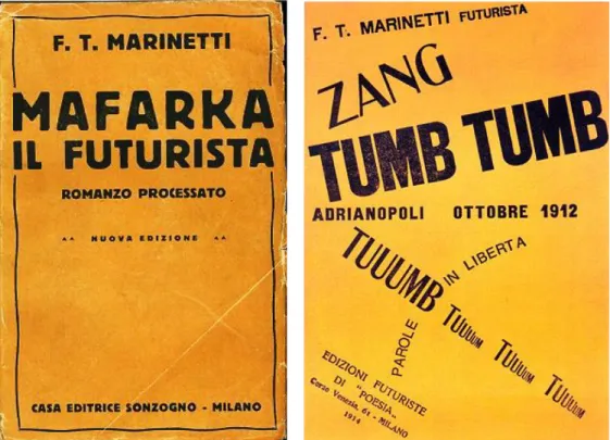 Figura 7 - Da esquerda para a direita: “Mafarka il futurista, Marinetti, 1909.” Fonte: 35 