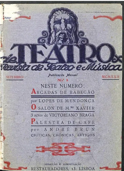 Figura 21 – “Capa Revista de Teatro – Revista de Teatro e Música, 1922” Fonte: 86