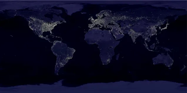 Figura 2. Imagem da iluminação excessiva no Mundo. Fonte:  http://www.nasa.gov/. 