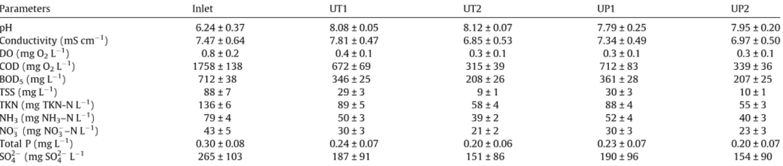 Fig. 2. Biodegradation of organic matter from tannery wastewater during a batch culture