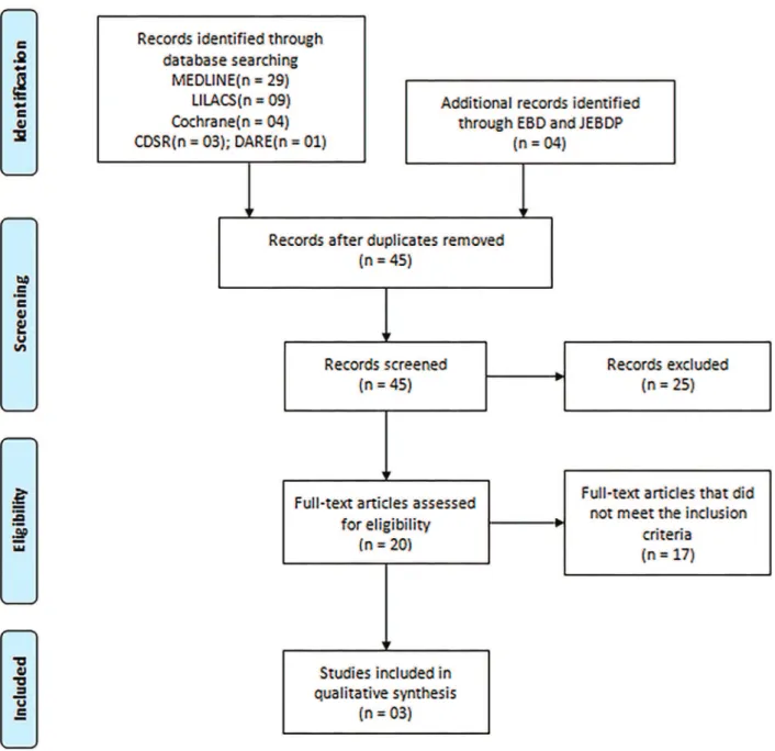 Figure 1. Flow chart showing the process to obtain the studies containing the information of interest.
