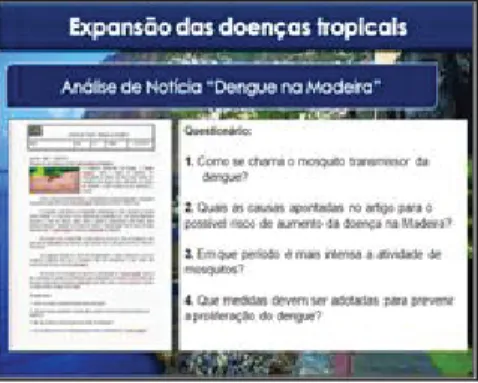 Fig. 6 – Notícia “Dengue na Madeira” -  Diapositivo do PowerPoint alusivo à análise da notícia