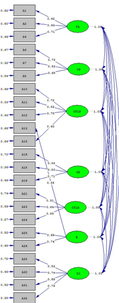 Figure 3. A graphic model of the Brazilian version of the APQ.