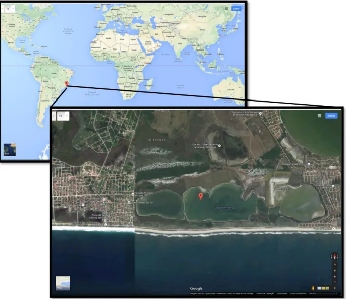 Fig. 9 – Localização da Lagoa Vermelha, Rio de Janeiro, Brasil (Google Earth). 