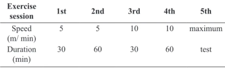 Table 1. Adaptation scheme to treadmill exercise.