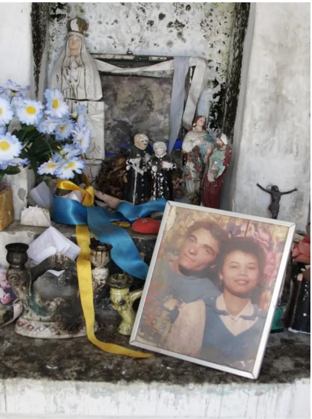 Foto  4  -  Retrato  em  uma  catacumba  do  cemitério  da  Vila  Franciscana,  situado  entre  Quebrangulo e Paulo Jacinto, AL