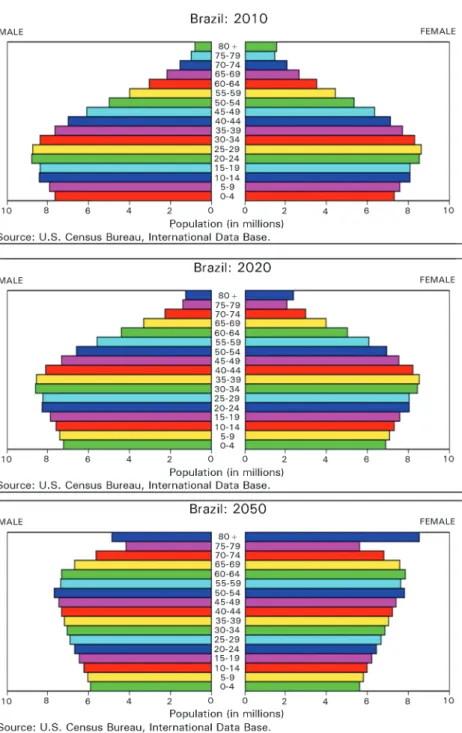 Figure 1 - Demographic evolution of Brazil. Source: U.S. Census Bureau - International Data Base.