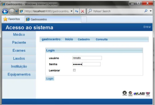 Figure 2. System authentication screen.