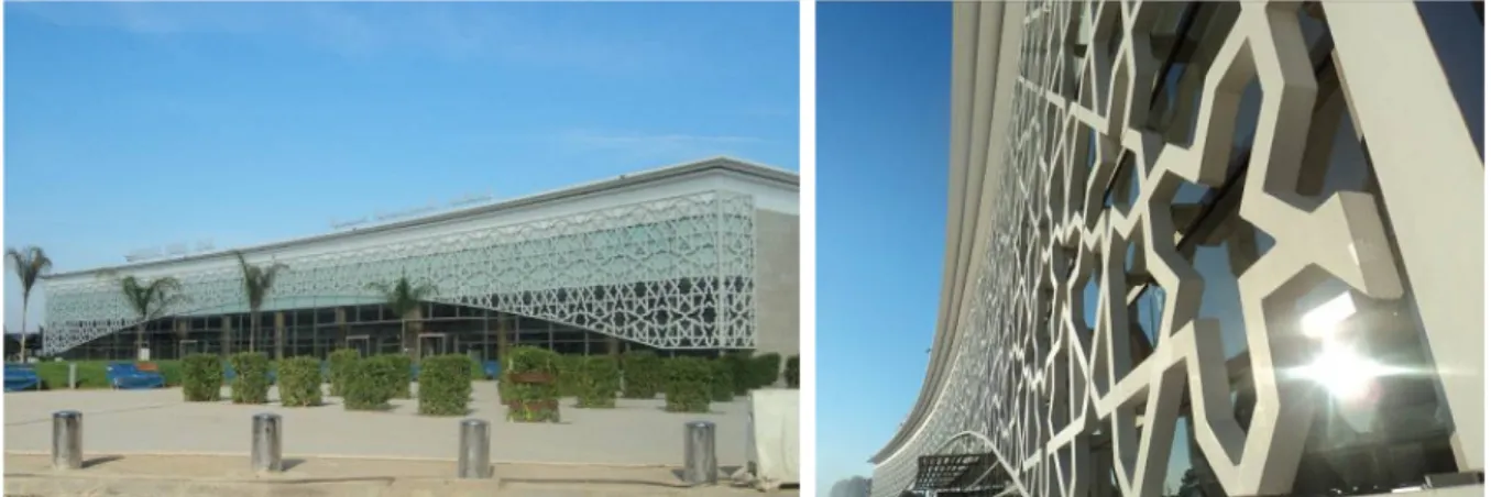 Fig. 30 – Imagens de elementos pré fabricados de uma fachada, Rabat Airport em Marrocos (Fotos KLARTE /  LAFARGE) [50].