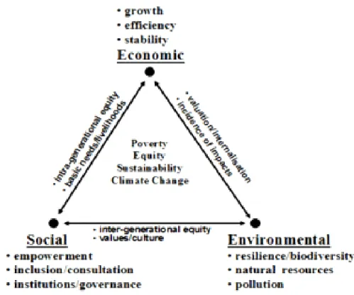 Figure 2. Sustainable development triangle – key elements and interconnections  
