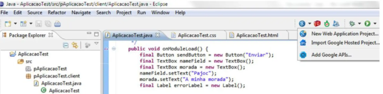 Fig. 13 – IDE Eclipse com plug-in para Google App engine 