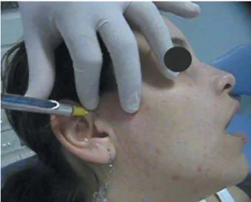 FIGURE 1-  limitation of mouth opening and jaw movement with deviation to the right side