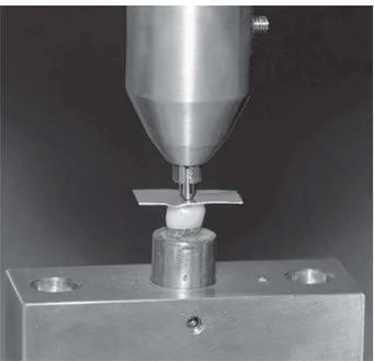 Figure 2- Applying the compressive load along the long axis of test and control specimens