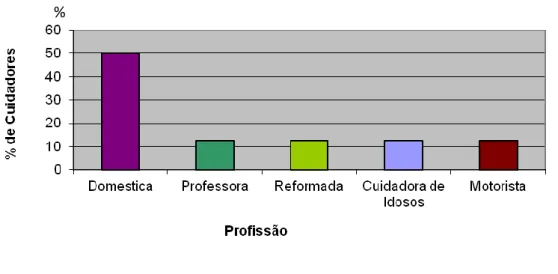 Figura 5. Distribuição relativa dos cuidadores informais, por profissão 