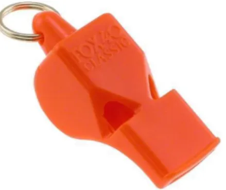 Figure 10 Waterproof whistle. Image from https://www.nrs.com/product/1814/fox-40-safety- https://www.nrs.com/product/1814/fox-40-safety-whistle 