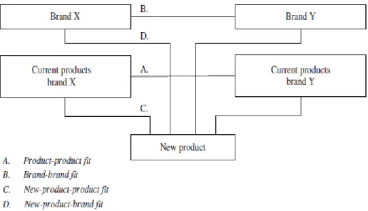 Figura 3 - Modelo estendido das medidas do fit que influenciam a avaliação dos produtos co-branded  Fonte: Bouten et al