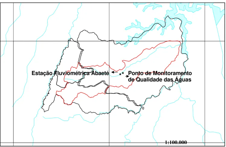 Figura 5.2 – Bacia do ribeirão Marmelada: Localização dos pontos de monitoramento. 