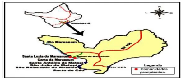 Figura 1: Comunidades que formam o Distrito do Maruanum 