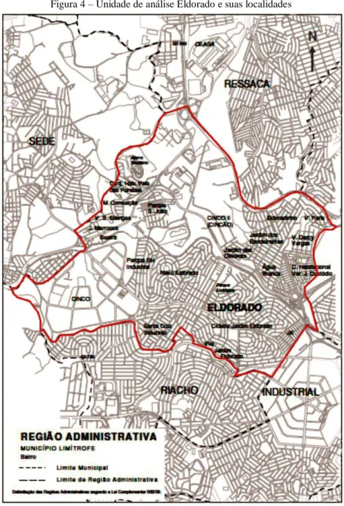 Figura 4  – Unidade de análise Eldorado e suas localidades 