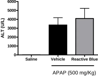 Gráfico 5 - Tratamento com antagonista de receptor do tipo P2Y não diminuí lesão hepática