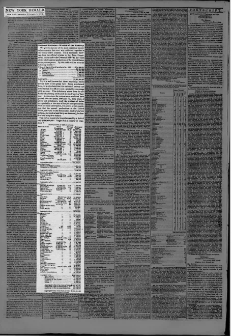 Figure 5 – The highlight shows a data journalism piece published on page 2 of the New York Herald on  February 5, 1842