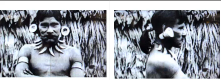 Fig 45 e 46: o índio enquadrado de frente vira-se e posta-se de perfil na mesma tomada de câmera