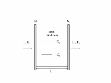 Figura 2.1: Cavidade Fabry-Perot formada por dois espelhos planos paralelos (M 1